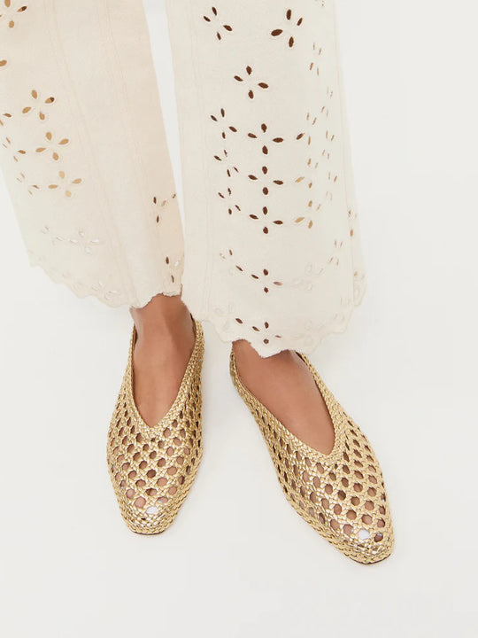 Loeffler Randall Emery Woven Ballet Flat Gold