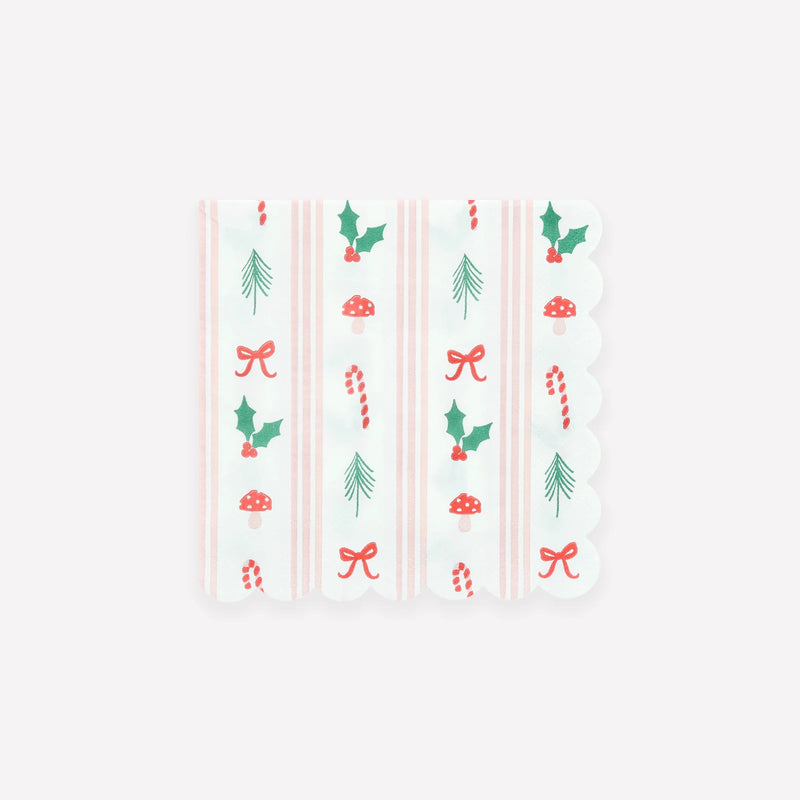 Meri Meri Festive Icon Stripes Small Napkins