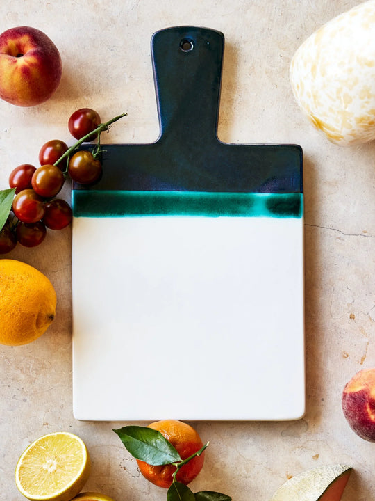 Pietra Handmade Green & Ivory Ceramic Cheese Board