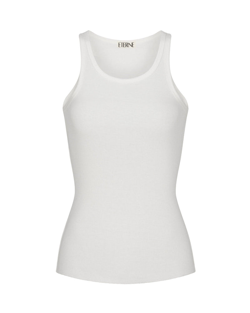 Eterne High Neck Fitted Tank Cream