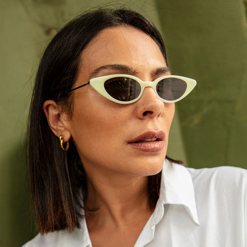 illesteva Marianne Mint/Matte Black w/ Grey Flat Lenses