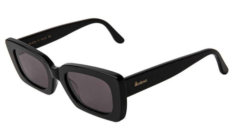 illesteva Wilson Black w/ Grey Flat Lenses