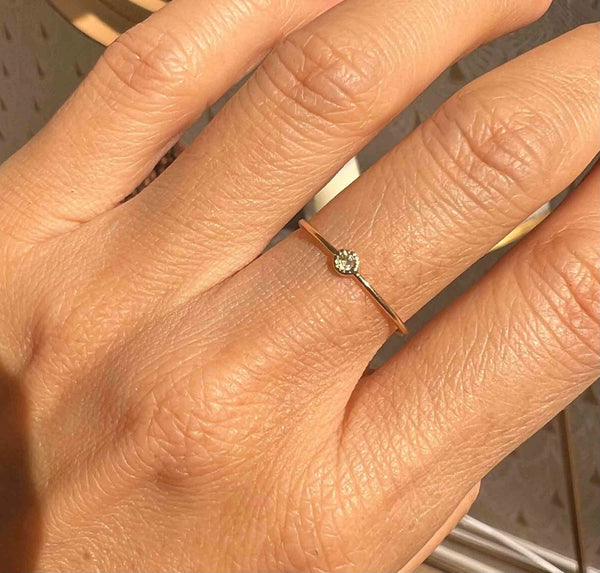 Jennie Kwon Designs Round Green Sapphire Moondrop Ring