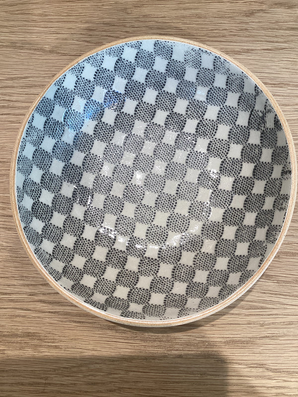 Terrafirma Ceramics 8" Bowl Checker Charcoal