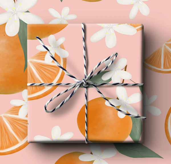 k.Patricia Designs Floral and Orange Wrapping paper Rolls