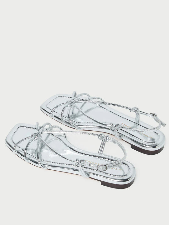 Loeffler Randall Karly Strappy Flat Sandal Silver