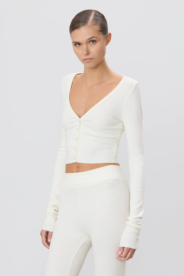 Eterne Cropped Cardigan Cream