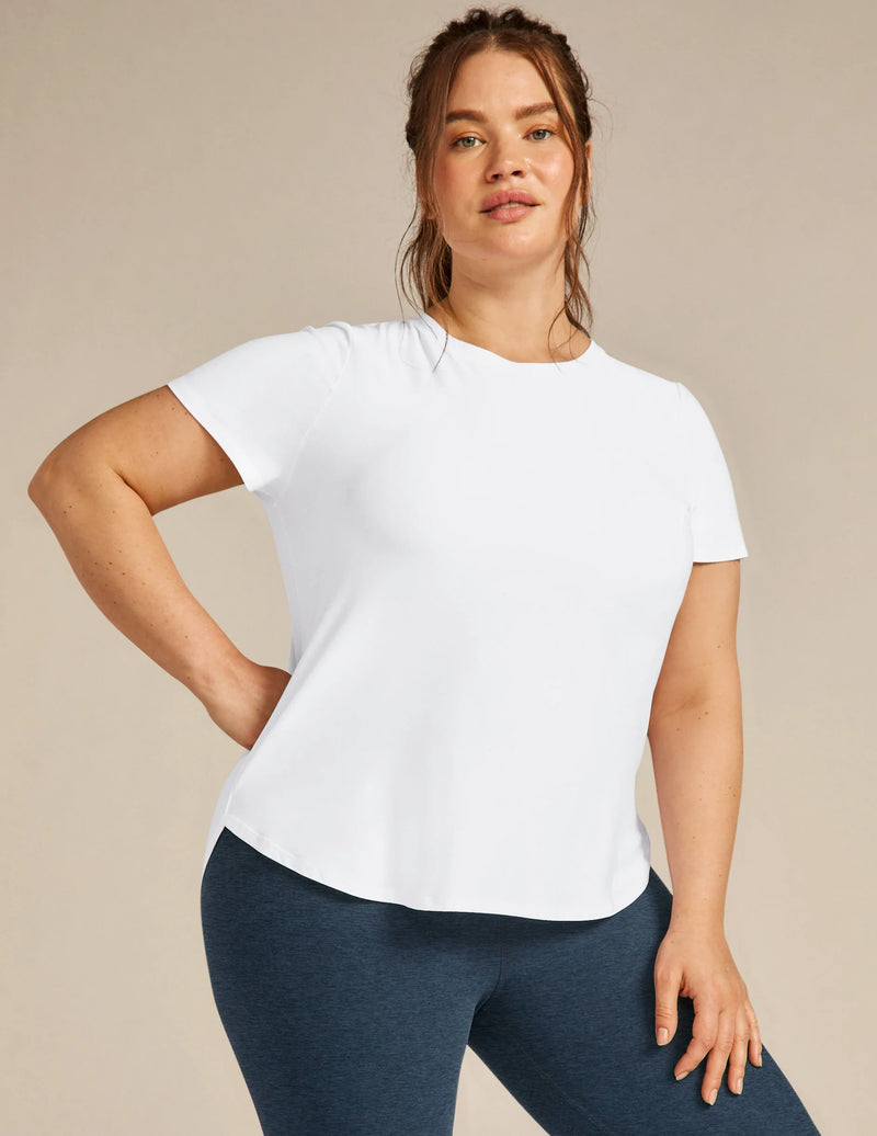 Beyond Yoga Featherweight On The Down Low Tee Cloud White