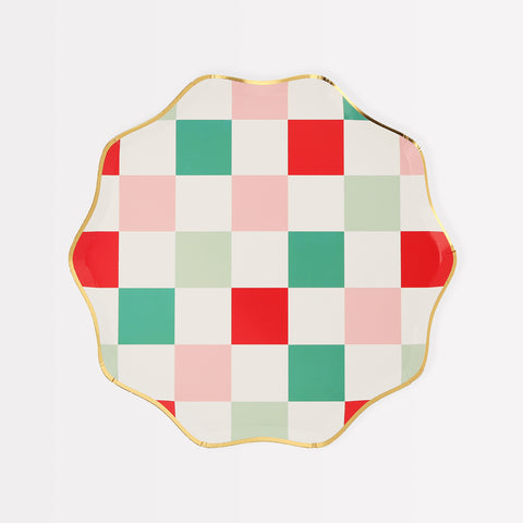 Meri Meri Multi Check Dinner Plates