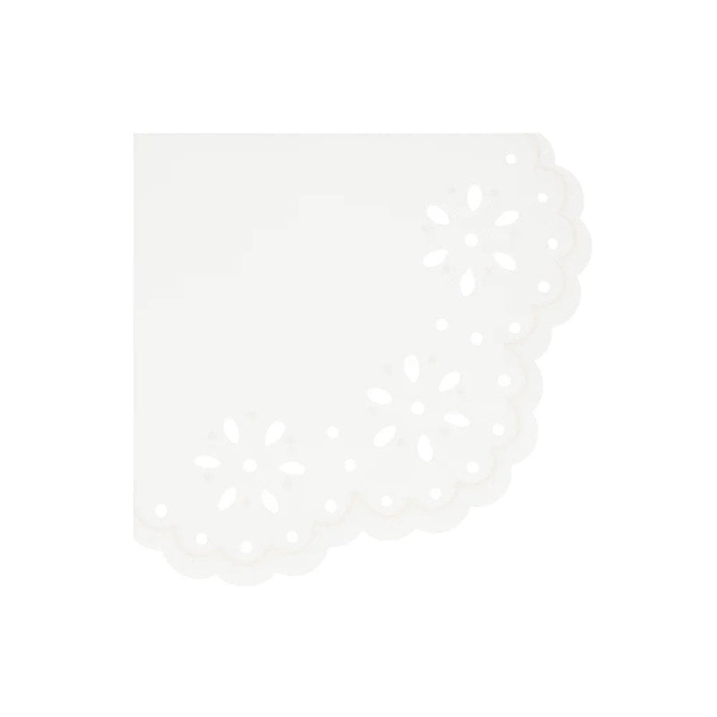Meri Meri Broderie Anglaise Lace White Small Napkins