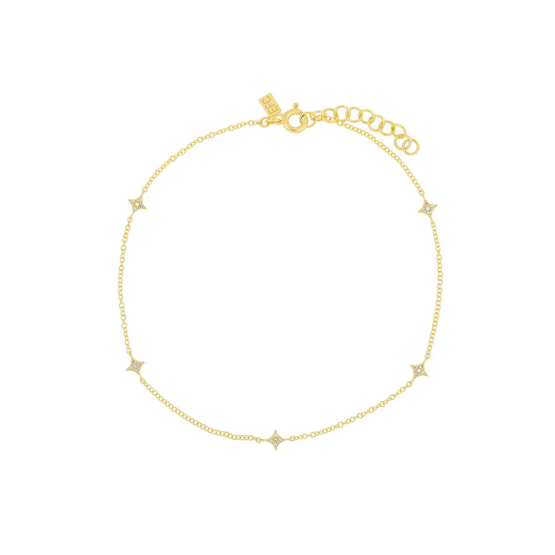 EF Collection Multi Diamond Sparkle Anklet