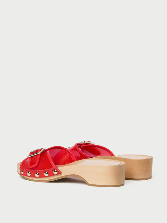 Loeffler Randall Paulie Studded Flat Sandal Red