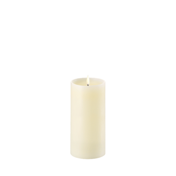 Piffany Copenhagen LED pillar candle w, shoulder, Ivory, Smooth, 3 x 6"