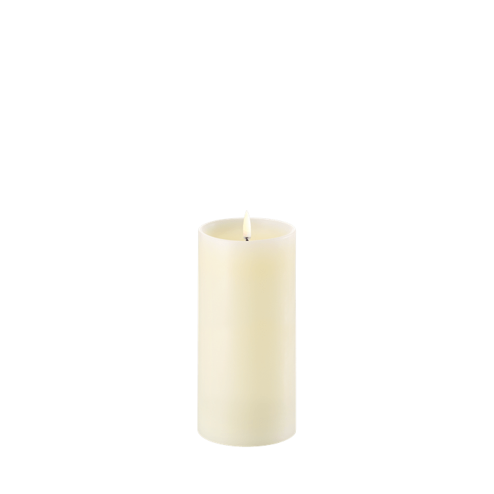 Piffany Copenhagen LED pillar candle w, shoulder, Ivory, Smooth, 3 x 6"