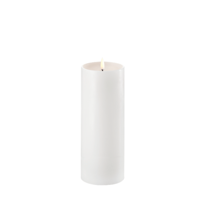 Piffany Copenhagen LED pillar candle w, shoulder, Nordic white, Smooth, 3 x 8"