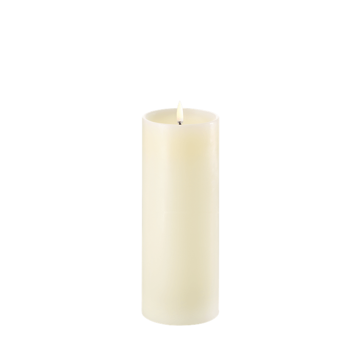 Piffany Copenhagen LED pillar candle w, shoulder, Ivory, Smooth, 3 x 8"