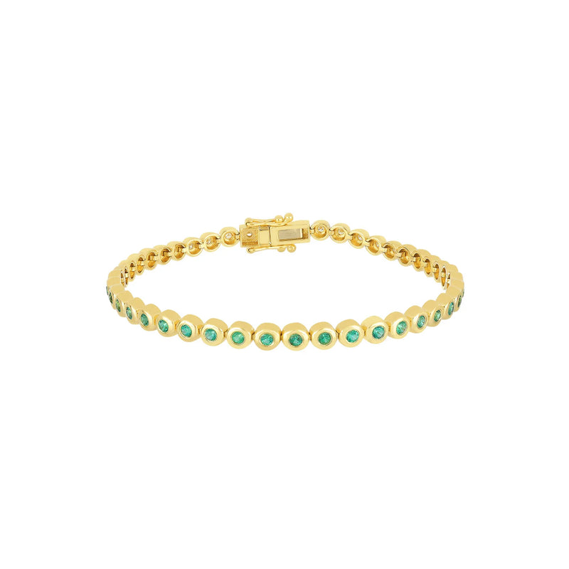 EF Collection Emerald and Diamond Pillow Eternity Bracelet