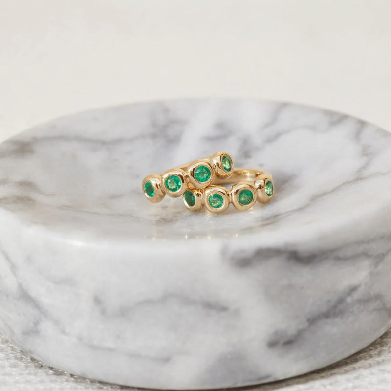 EF Collection Emerald Pillow Huggie Earring