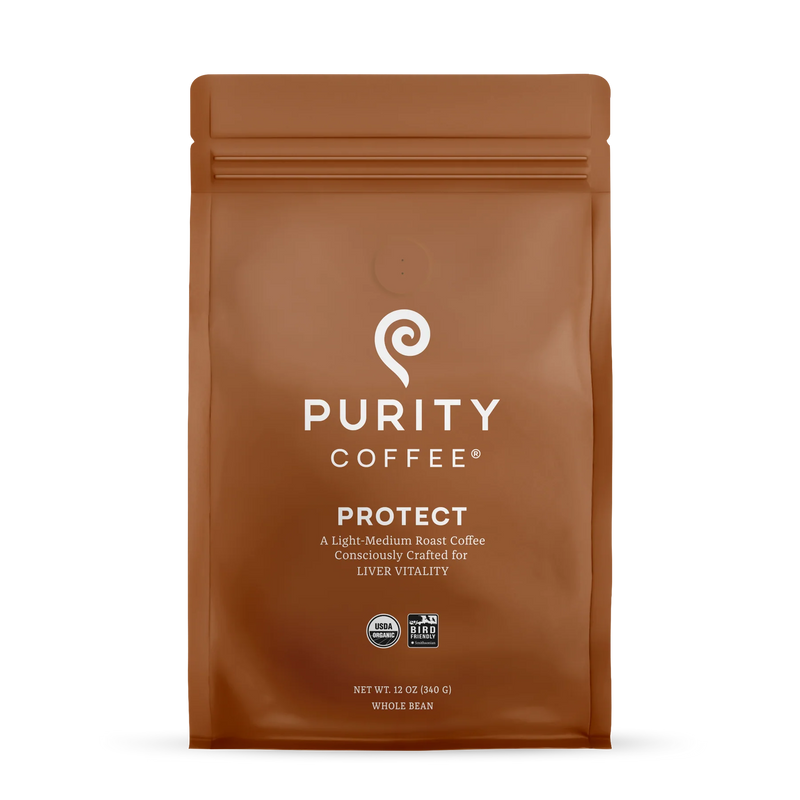 Purity Coffee PROTECT: Light-Medium Roast Whole Bean Coffee 12oz