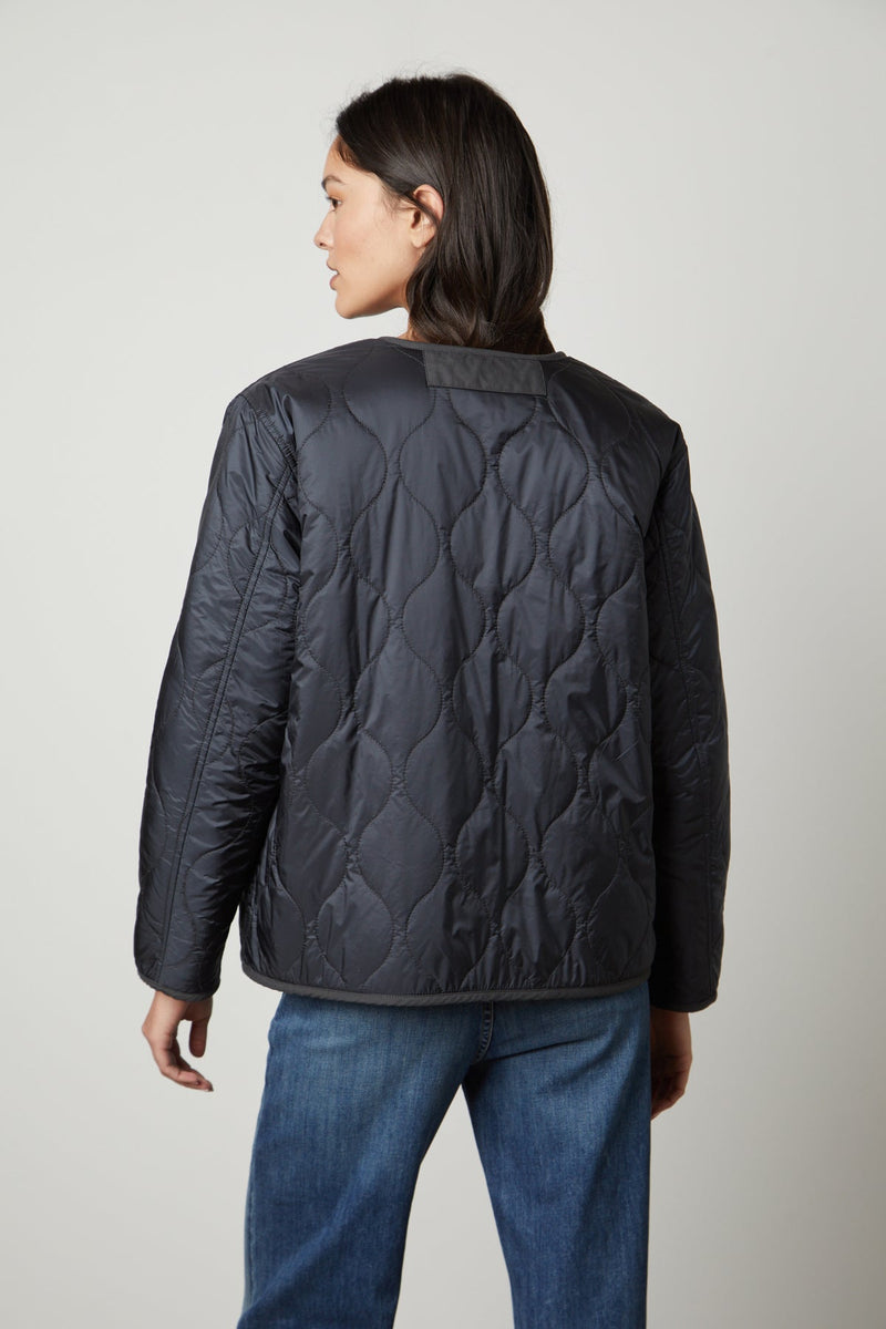 Velvet Marissa Quilted Jacket Navy