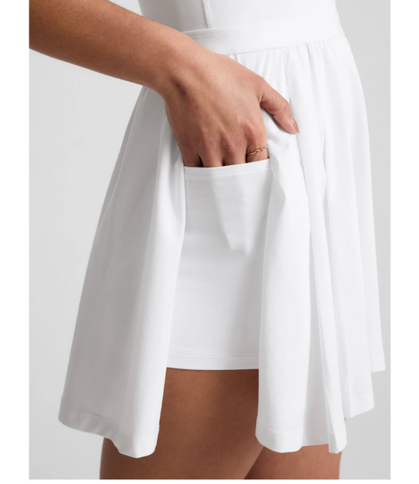 Beyond Yoga Score Pleated Dress True White
