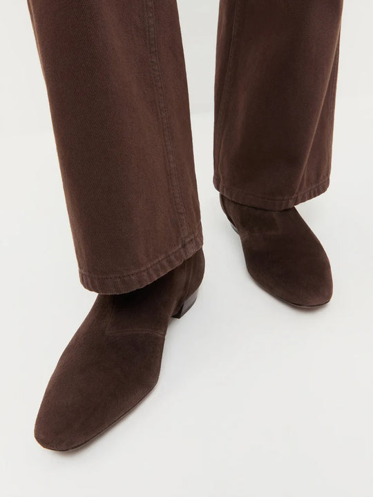 Loeffler Randall Siya Flat Ankle Boot - Brown Suede