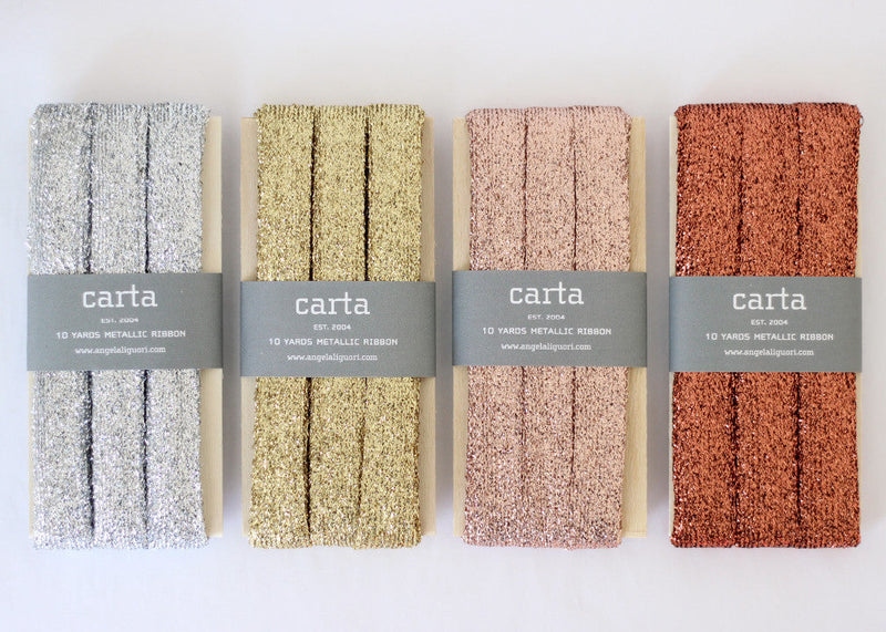 Studio Carta Metallic Braided ribbon 5/8" width - 10 yards paddle