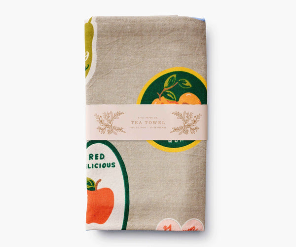 Rifle Paper Co. Fruit Stickers Tea Towel