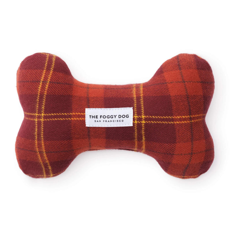 The Foggy Dog Cider Plaid Flannel Dog Squeaky Toy