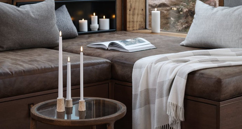 Piffany Copenhagen LED slim taper candle, Plain black, Smooth, 2-pack, 0.9 x 12.6"