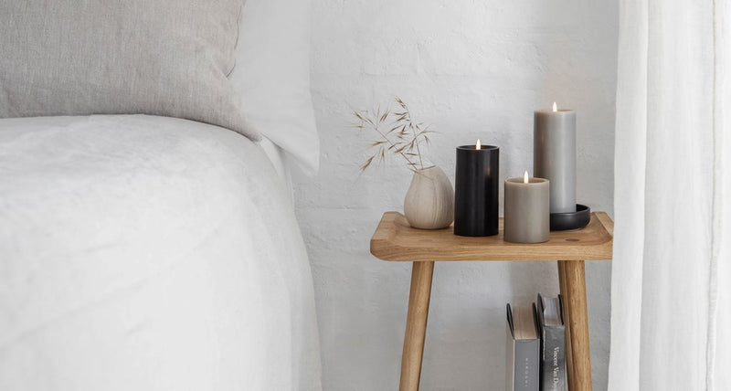 Piffany Copenhagen LED pillar candle w, shoulder, Ivory, Smooth, 3 x 8"