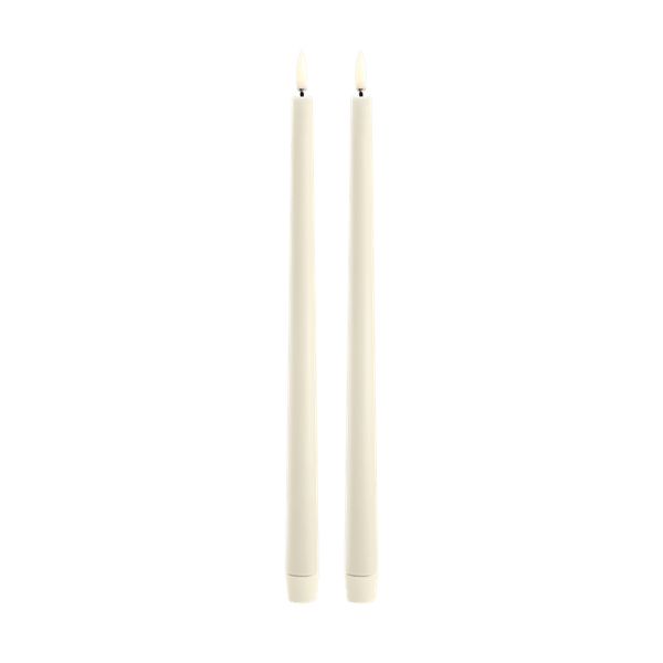 Piffany Copenhagen LED slim taper candle, Vanilla, Smooth, 2-pack, 0.9 x 12.6"