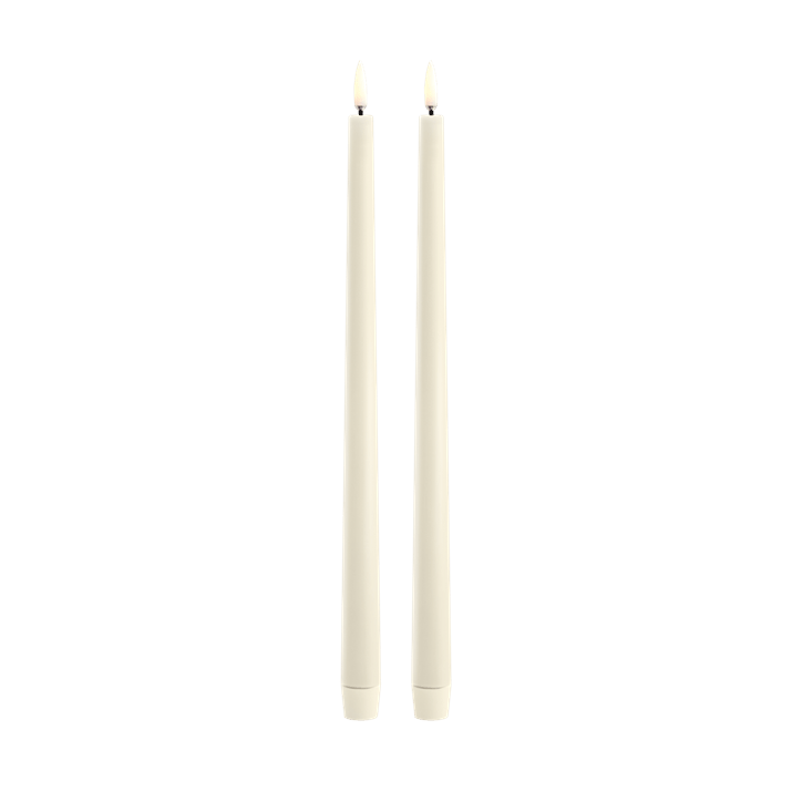 Piffany Copenhagen LED slim taper candle, Vanilla, Smooth, 2-pack, 0.9 x 12.6"