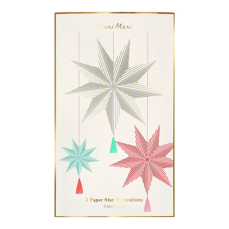 Meri Meri Stripe Star Decorations