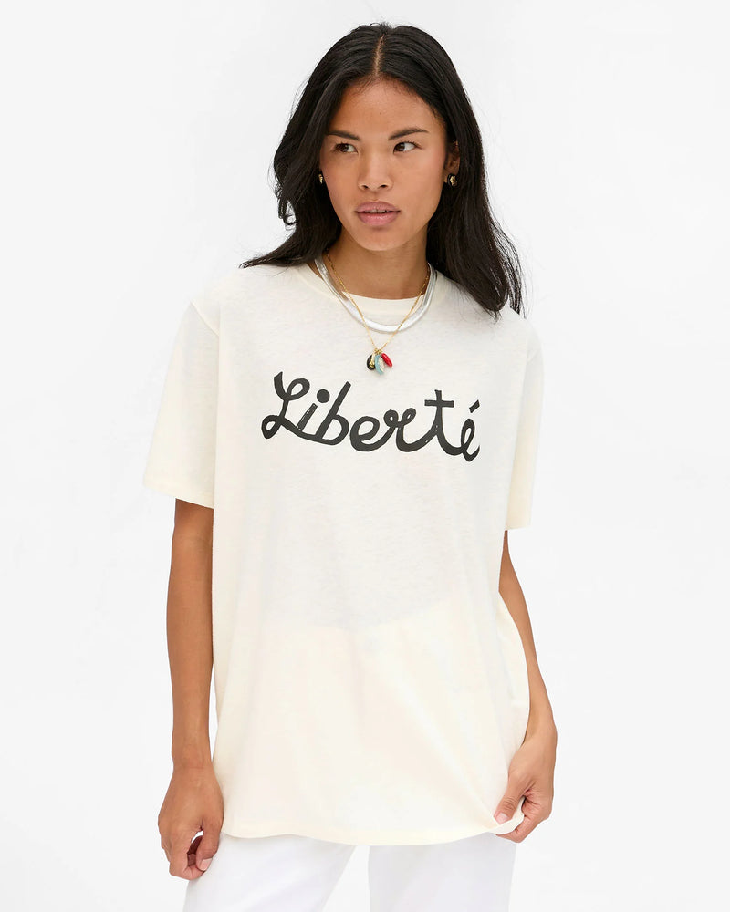 Clare V. Original Tee - Cotton/Linen Liberte - Cream