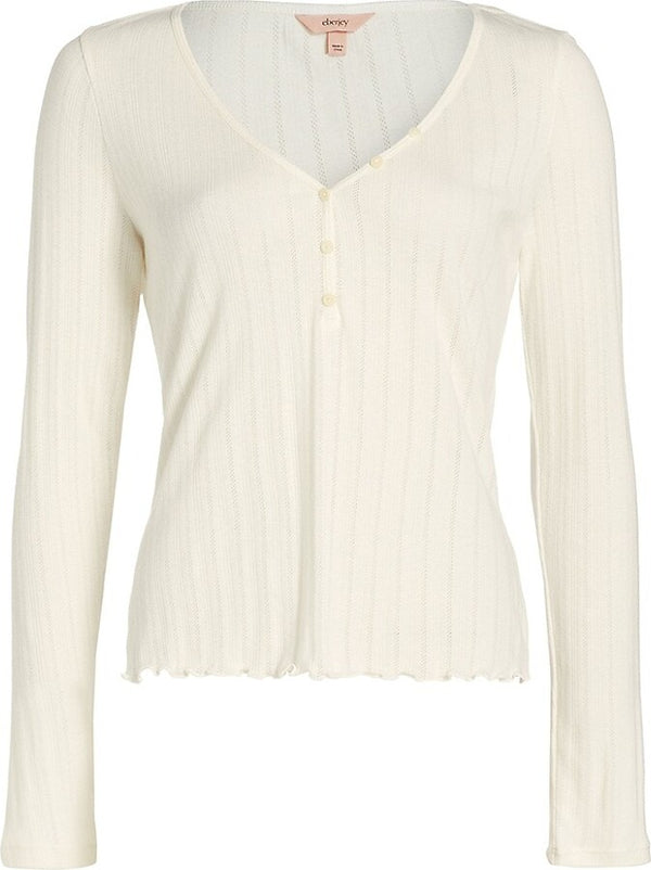 Eberjey Pointelle Henley Ivory