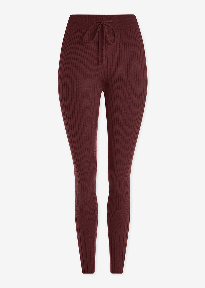 Varley Aiden Knit Legging - Red Chocolate