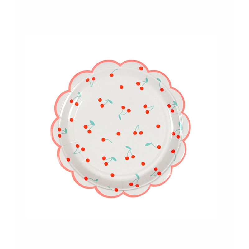 Meri Meri Cherry Plates Sm S/12