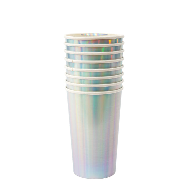 Meri Meri Silver Holographic Highball Cups