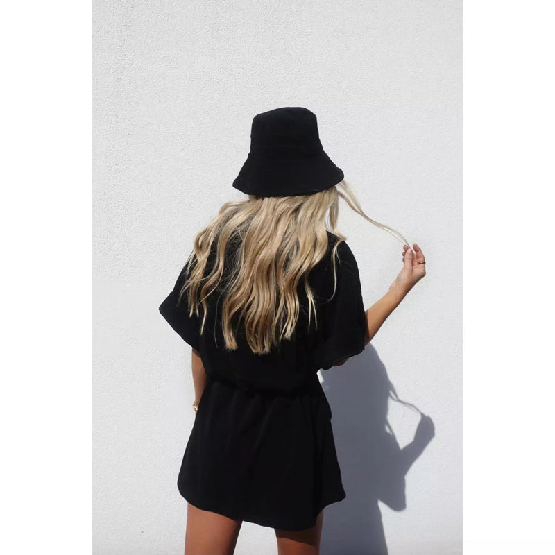 Araminta James Terry Bucket Hat Lemon Noir