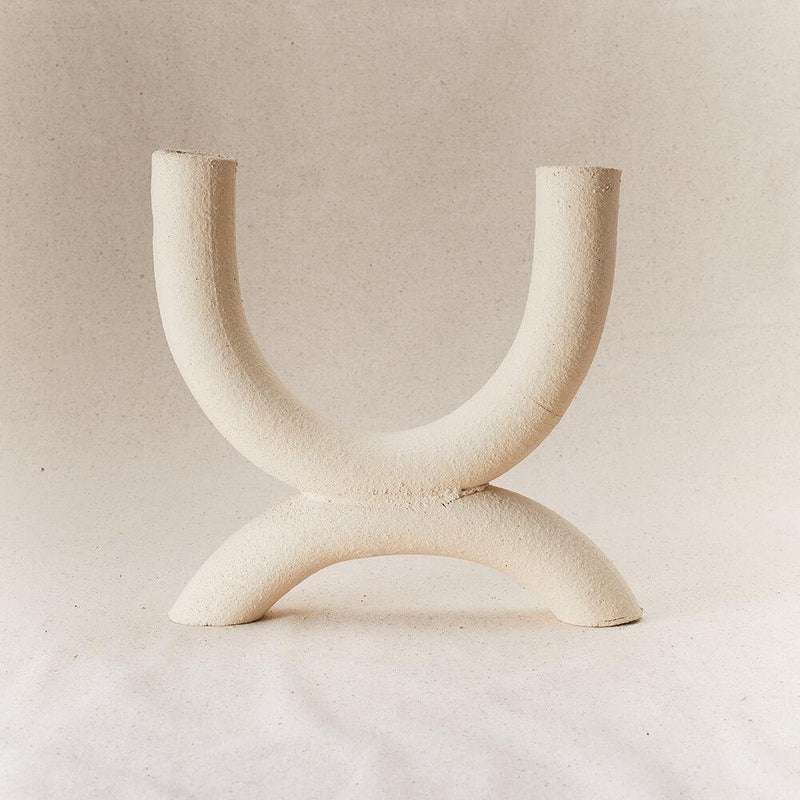 Style Union Forevermore Dual Candle Holder Raw Blanc