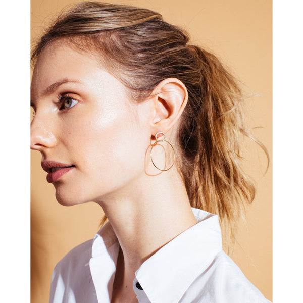 Sophie Ratner Pave Single Circle Hinge Earrings