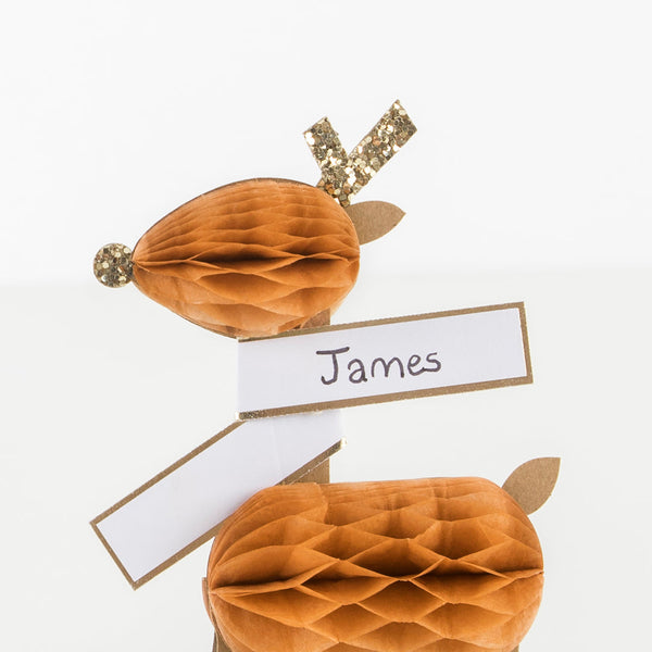 Meri Meri Honeycomb Reindeer Placecards