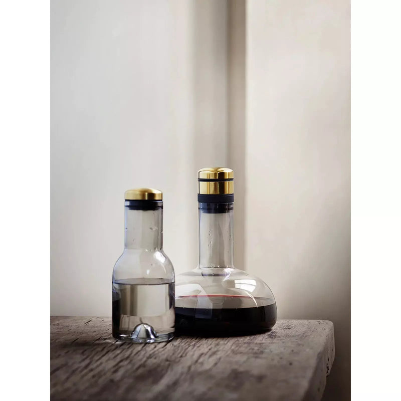 Menu North America Water Bottle, 17oz (1.5L), Smoke Glass, Brass Lid