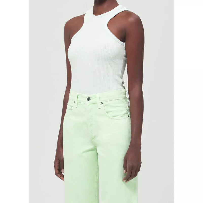 Agolde Bea Cutaway Tank In Honeydew