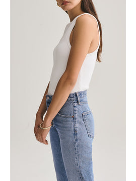 Agolde Rib High Neck Tank White
