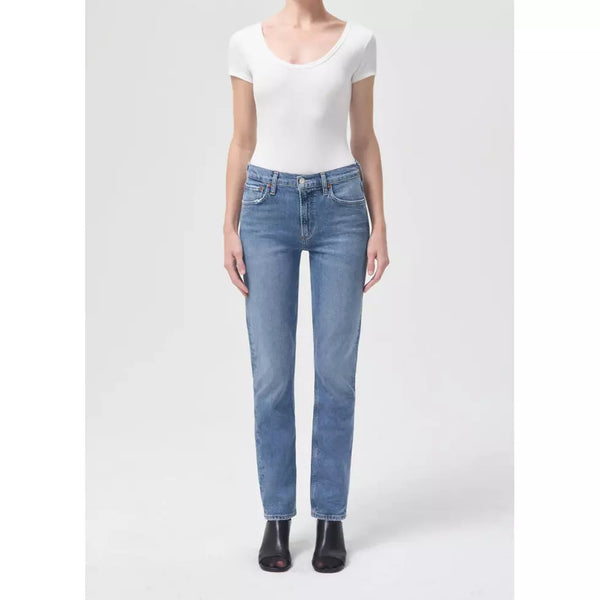 Agolde Short Sleeve Rib Body Suit - White