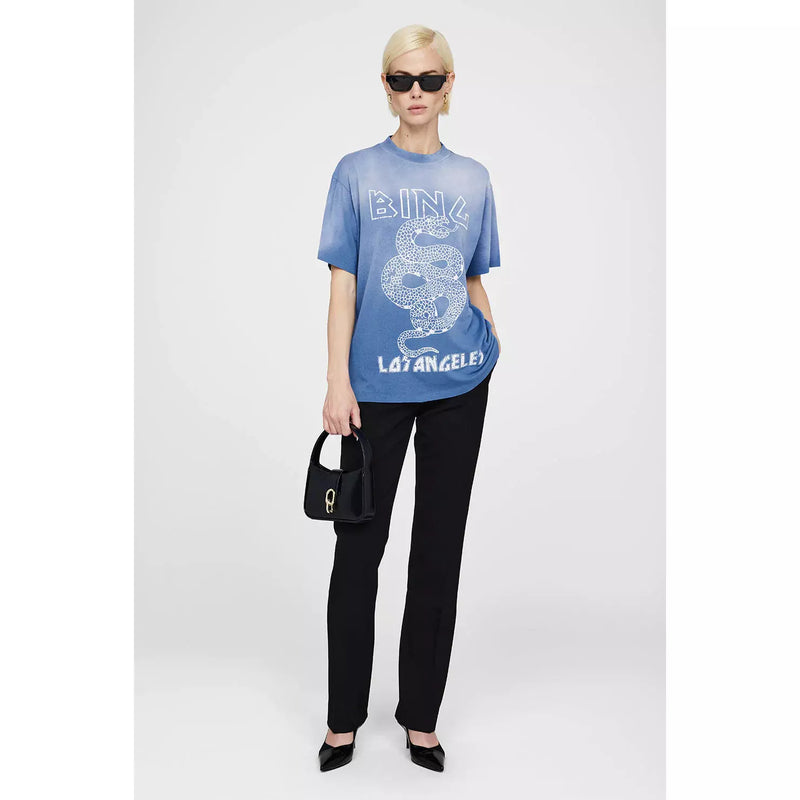 Anine Bing Ashton Tee Snake - Washed Electric Blue
