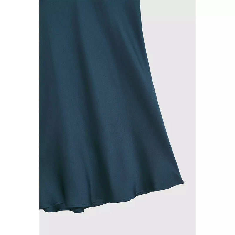 Anine Bing Bar Silk Skirt - Steel Blue