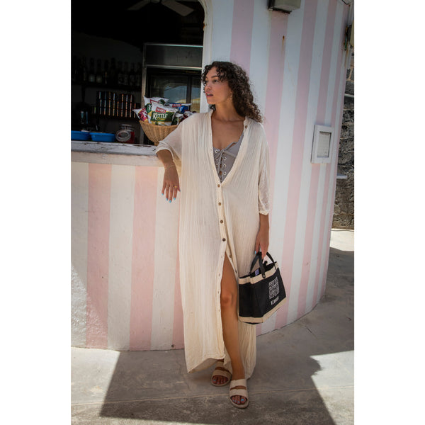 Jen's Pirate Booty Foster Button Up Natural Gauze